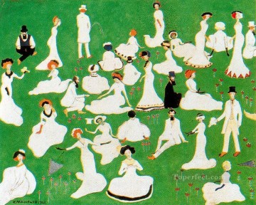 純粋に抽象的 Painting - シルクハットをかぶった休息社会 1908 カジミール・マレーヴィチの要約